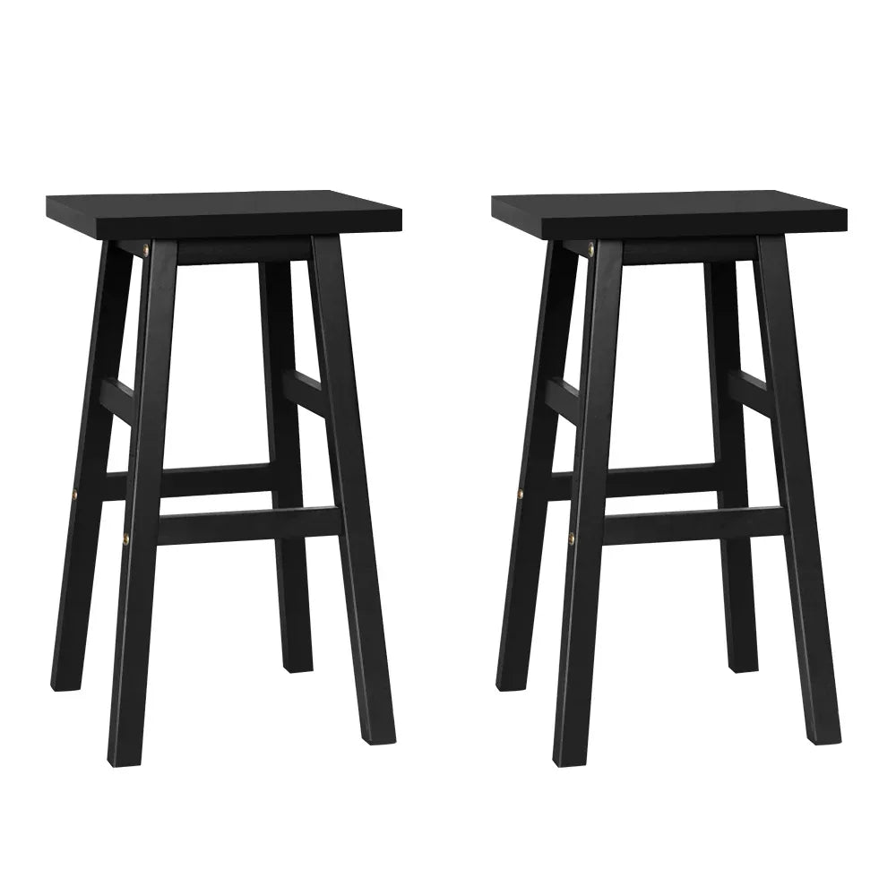 Artiss Bar Stools Kitchen Counter Stools Wooden Chairs Black x2 - Mekamart Australia