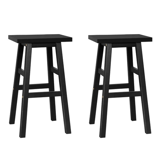 Artiss Bar Stools Kitchen Counter Stools Wooden Chairs Black x2 - Mekamart Australia
