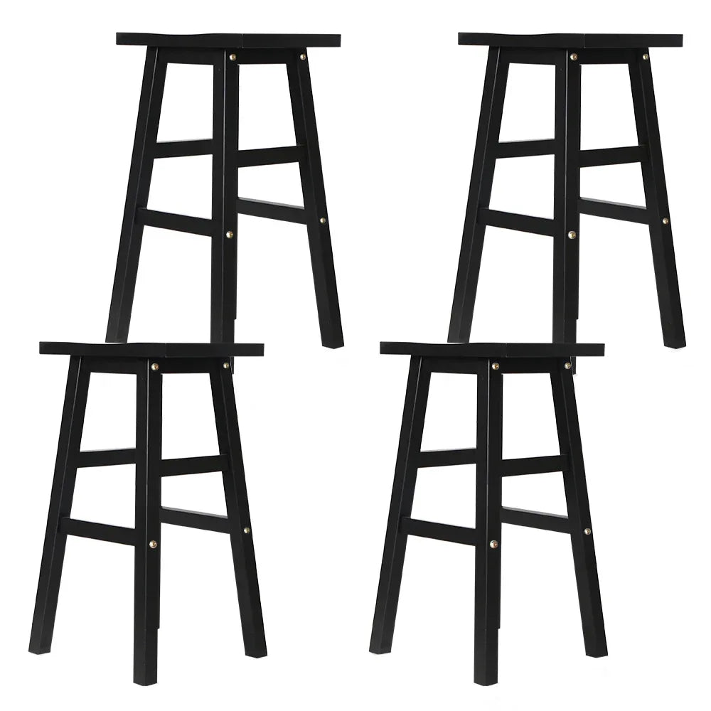 Artiss Bar Stools Kitchen Counter Stools Wooden Chairs Black x4 - Mekamart Australia