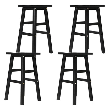 Artiss Bar Stools Kitchen Counter Stools Wooden Chairs Black x4 - Mekamart Australia
