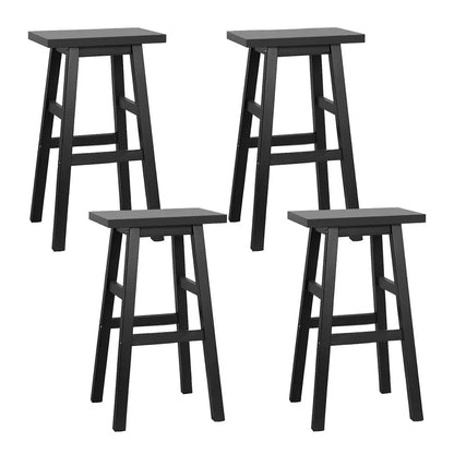 Artiss Bar Stools Kitchen Counter Stools Wooden Chairs Black x4 - Mekamart Australia