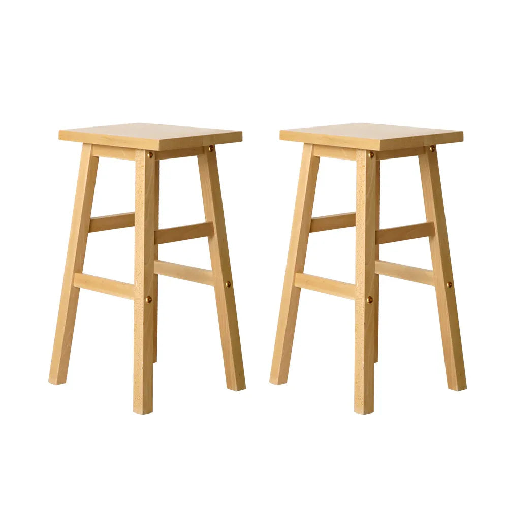 Artiss Bar Stools Kitchen Counter Stools Wooden Chairs Natural x2 - Mekamart Australia