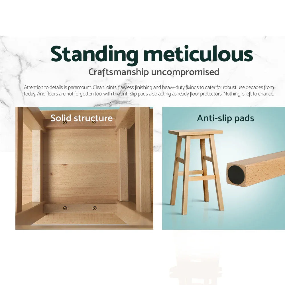 Artiss Bar Stools Kitchen Counter Stools Wooden Chairs Natural x2 - Mekamart Australia