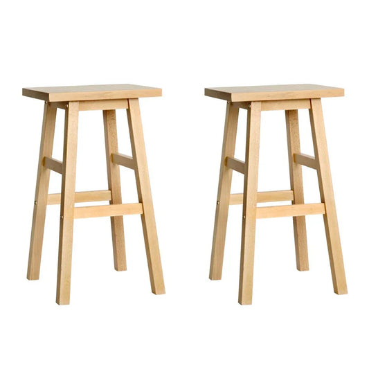 Artiss Bar Stools Kitchen Counter Stools Wooden Chairs Natural x2 - Mekamart Australia