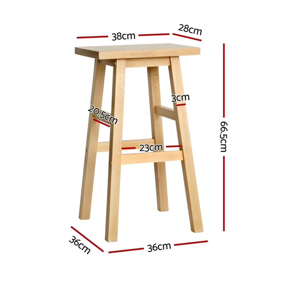 Artiss 4x Bar Stools Kitchen Chairs Wooden Nature - Mekamart Australia