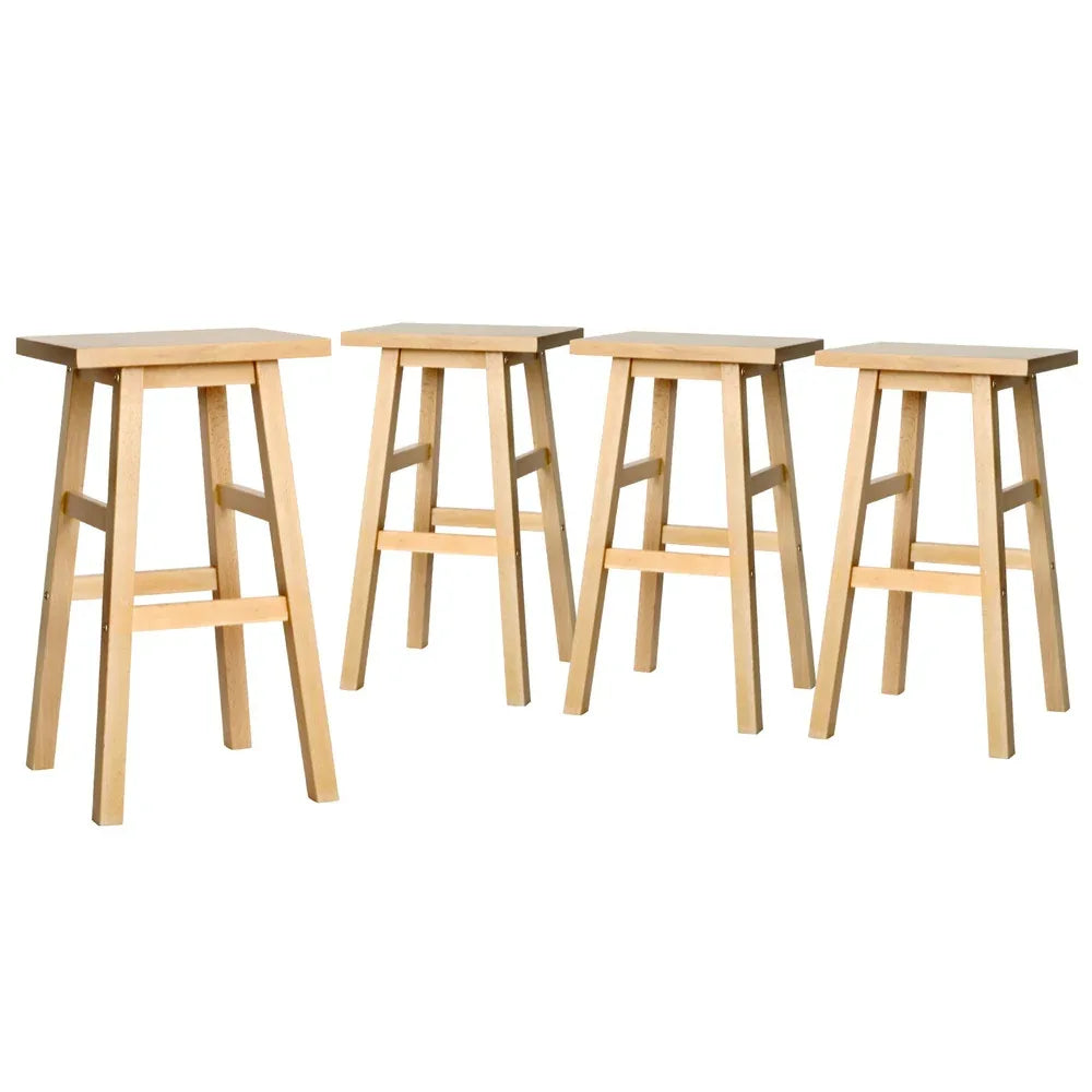 Artiss 4x Bar Stools Kitchen Chairs Wooden Nature - Mekamart Australia