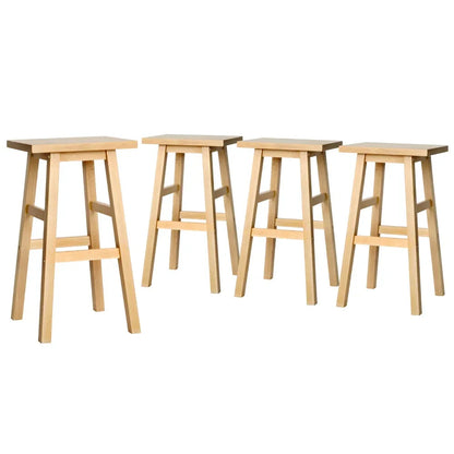 Artiss 4x Bar Stools Kitchen Chairs Wooden Nature - Mekamart Australia