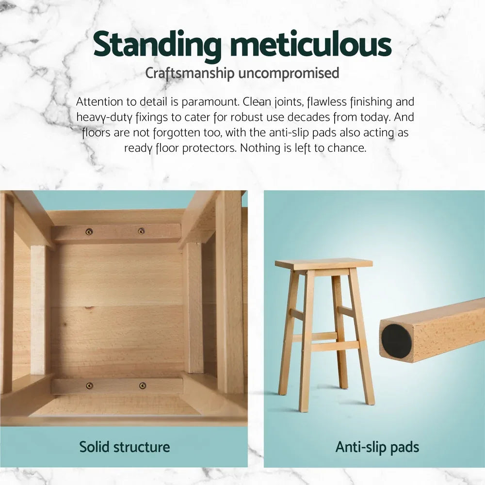 Artiss 4x Bar Stools Kitchen Chairs Wooden Nature - Mekamart Australia