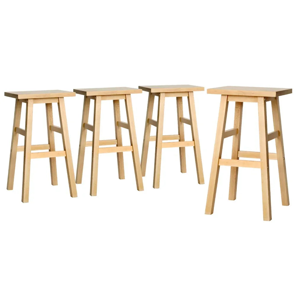 Artiss 4x Bar Stools Kitchen Chairs Wooden Nature - Mekamart Australia