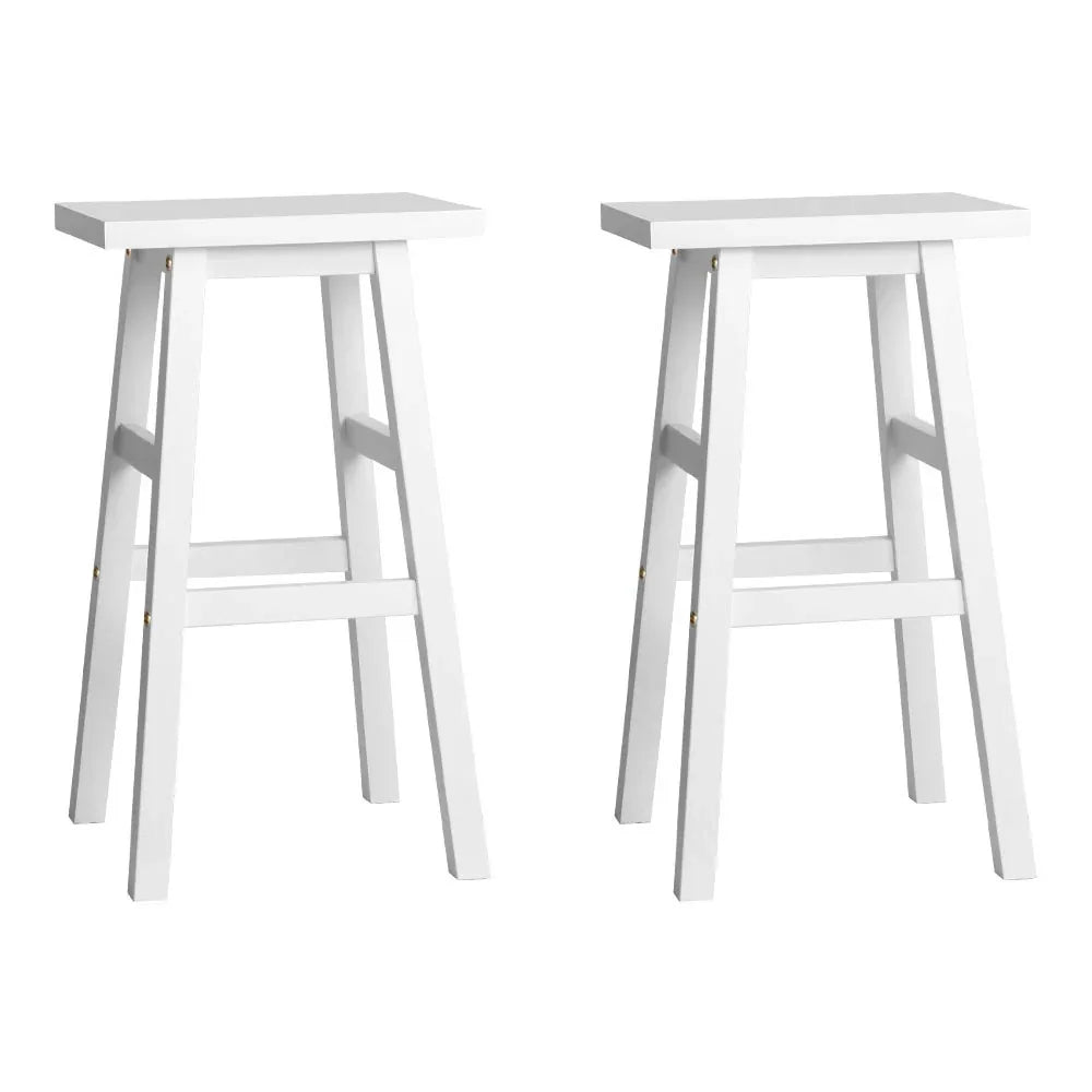 Artiss Bar Stools Kitchen Counter Stools Wooden Chairs White x2 - Mekamart Australia