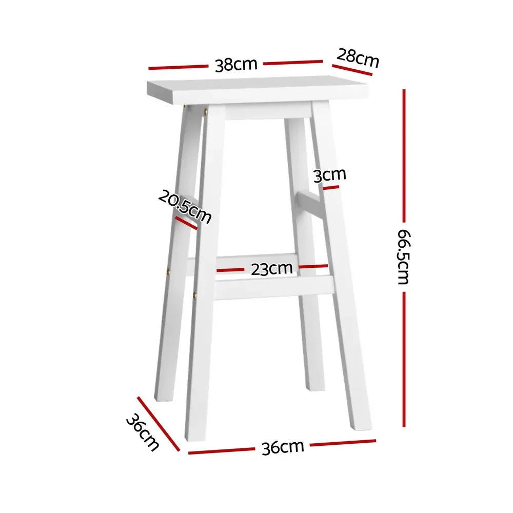 Artiss 4x Bar Stools Kitchen Chairs Wooden White - Mekamart Australia