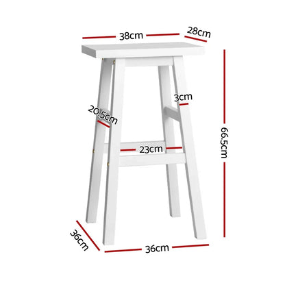 Artiss 4x Bar Stools Kitchen Chairs Wooden White - Mekamart Australia