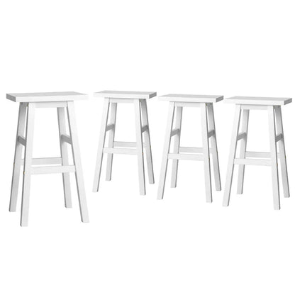 Artiss 4x Bar Stools Kitchen Chairs Wooden White - Mekamart Australia