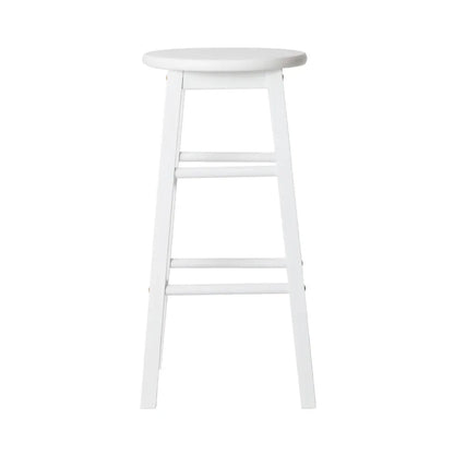 Artiss 2x Bar Stools Round Chairs Wooden White - Mekamart Australia