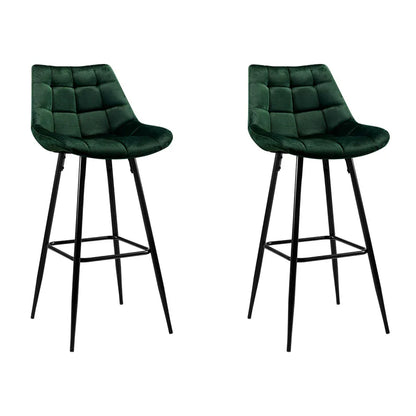 Artiss 2x Bar Stools Velvet Chairs Green - Mekamart Australia