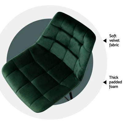 Artiss 4x Bar Stools Velvet Chairs Green - Mekamart Australia