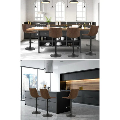 Artiss 2x Bar Stools Vintage Swivel Gas Lift Brown - Mekamart Australia