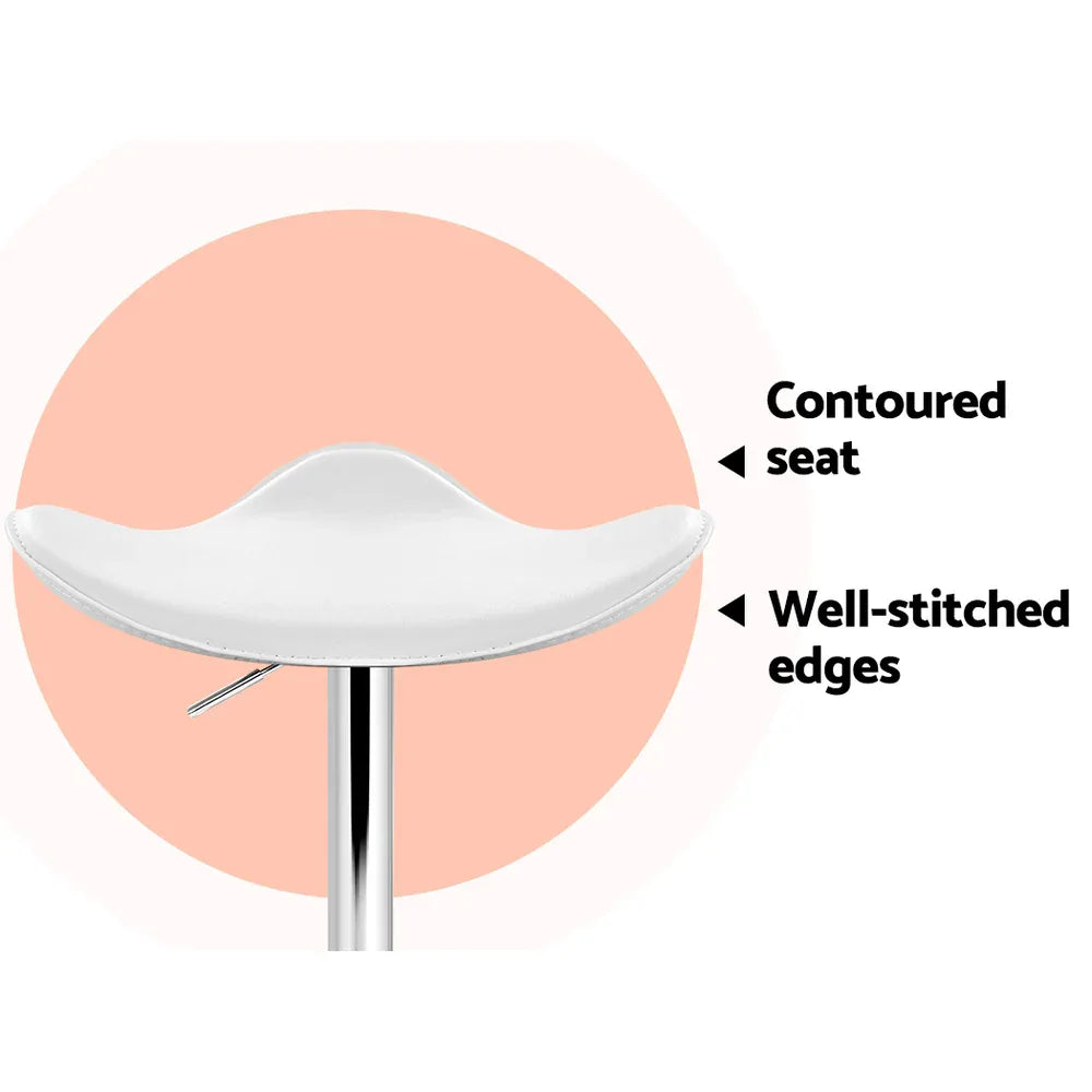 Artiss 4x Bar Stools Leather Gas Lift Chair White - Mekamart Australia