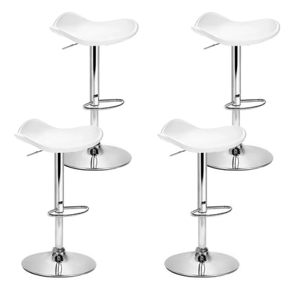 Artiss 4x Bar Stools Leather Gas Lift Chair White - Mekamart Australia