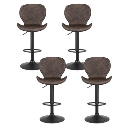 Artiss 4x Bar Stools Kitchen Swivel Gas Lift Counter Chair Wing PE Rattan Brown