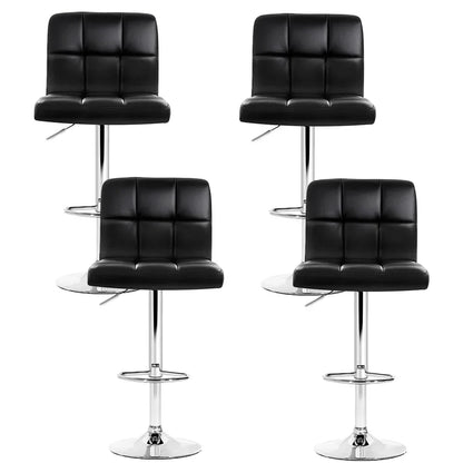 Artiss 4x Bar Stools Leather Gas Lift Black - Mekamart Australia