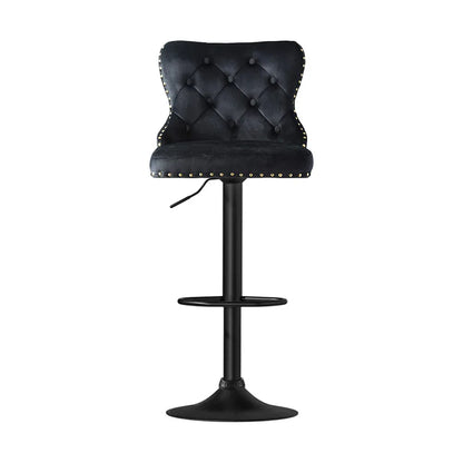 Artiss 4x Velvet Bar Stool Adjustable Height Nailhead Trim Kitchen Counter Stool - Mekamart Australia