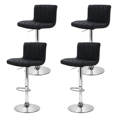 Artiss 4x Bar Stools Gas Lift Leather Black - Mekamart Australia