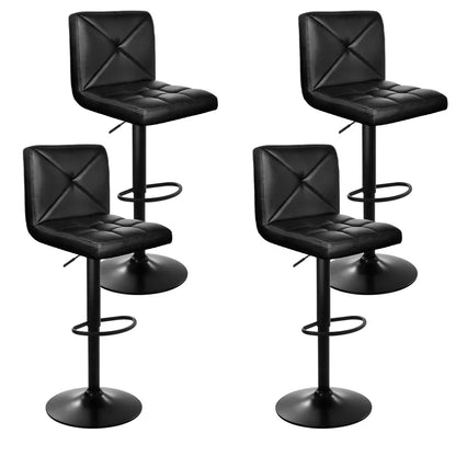 Artiss 4x Bar Stools Gas Lift Leather Chair Black - Mekamart Australia