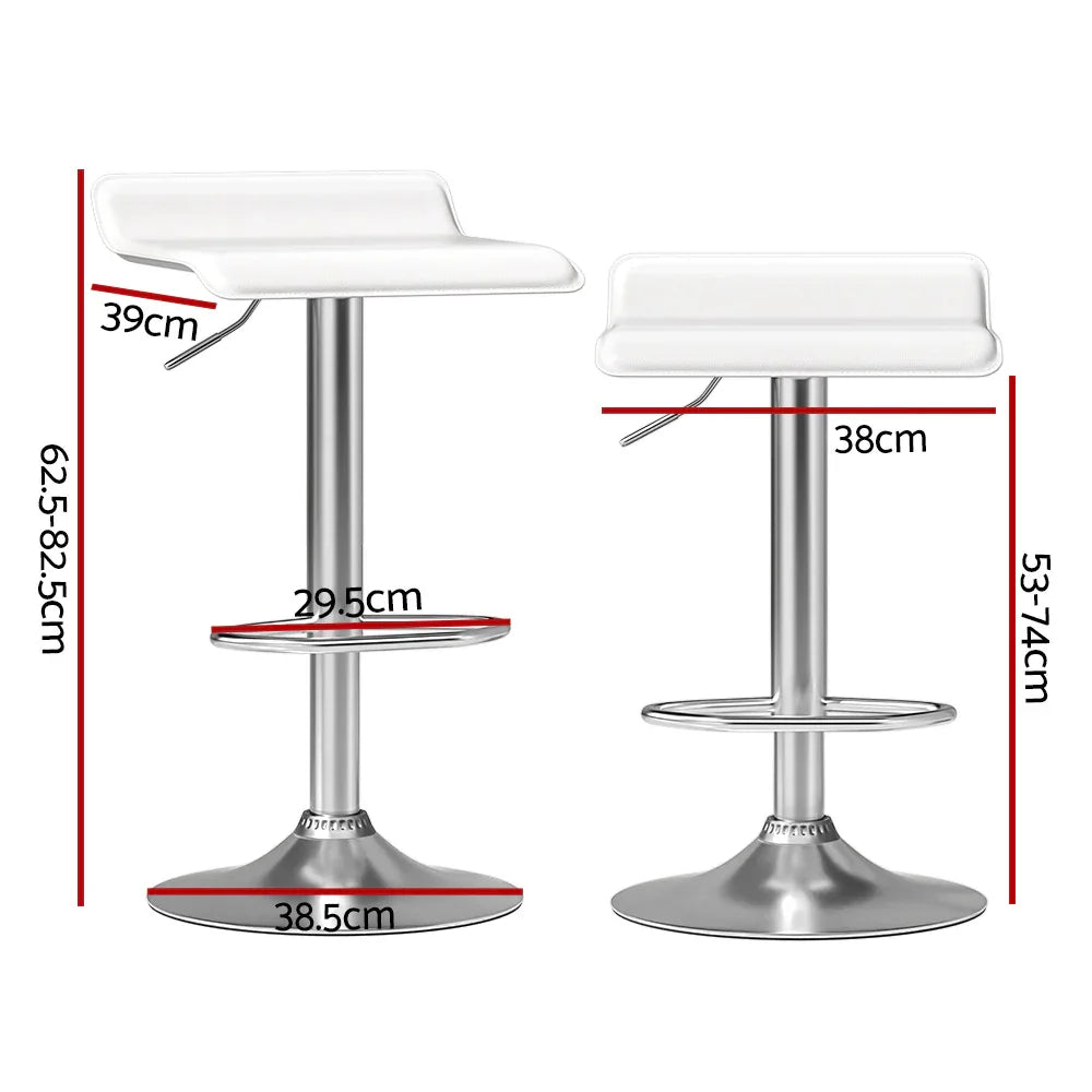 Artiss 2x Bar Stools Faux Leather Chair White - Mekamart Australia
