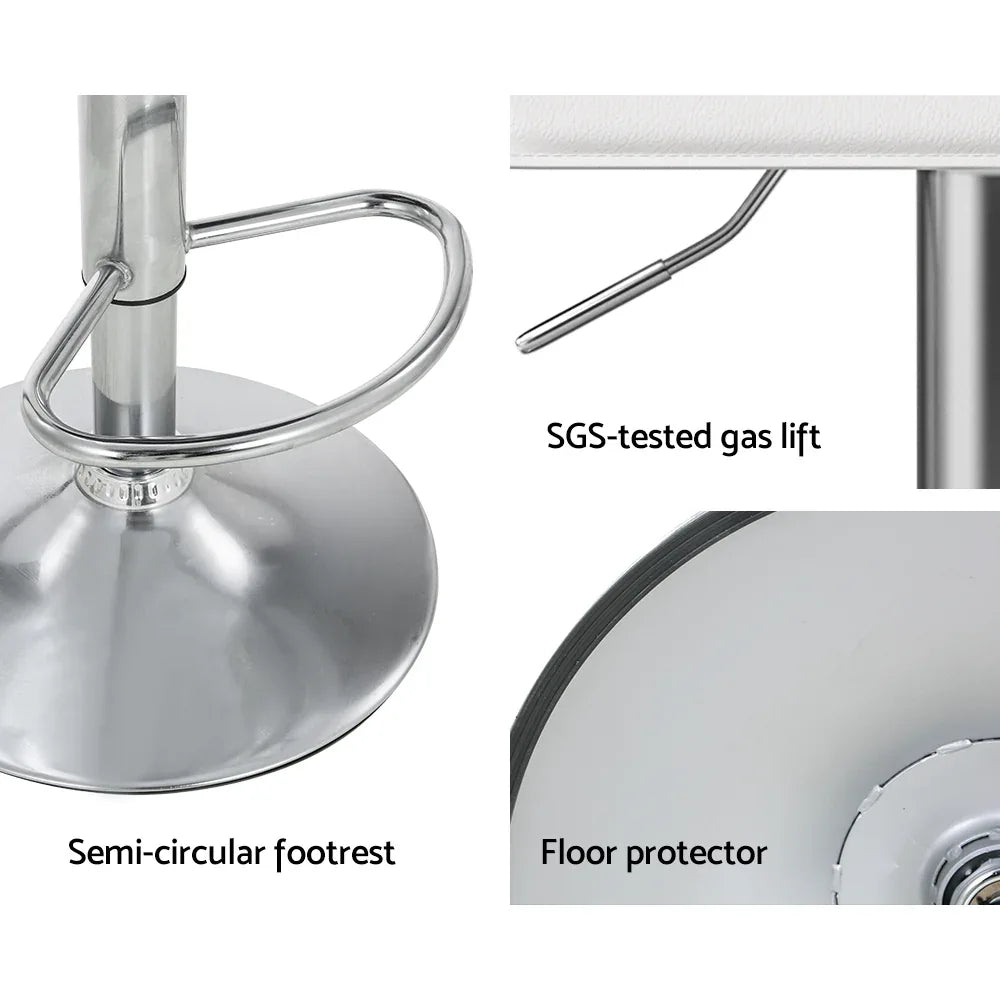 Artiss 2x Bar Stools Faux Leather Chair White - Mekamart Australia