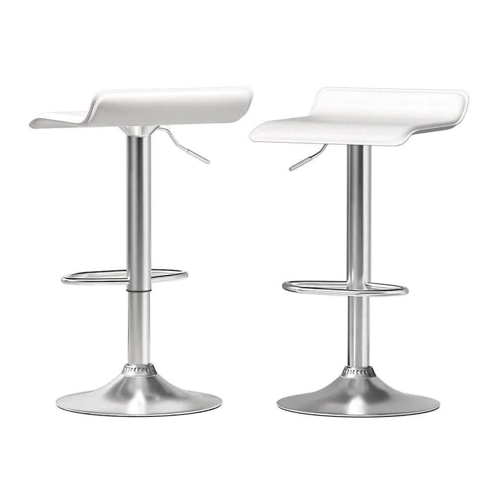 Artiss 2x Bar Stools Faux Leather Chair White - Mekamart Australia