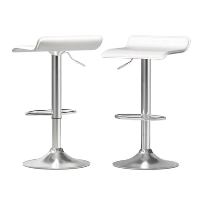 Artiss 2x Bar Stools Faux Leather Chair White - Mekamart Australia