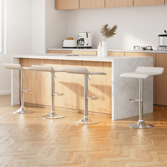 Artiss 4x Bar Stools Faux Leather Chair White - Mekamart Australia