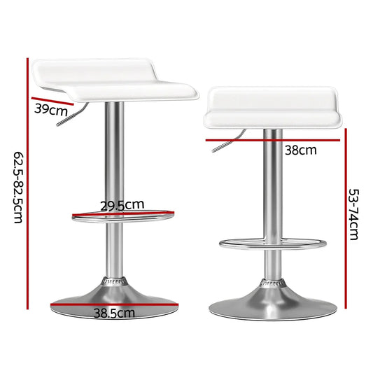 Artiss 4x Bar Stools Faux Leather Chair White - Mekamart Australia