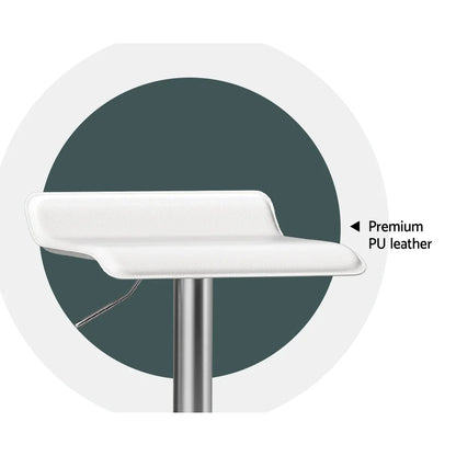 Artiss 4x Bar Stools Faux Leather Chair White - Mekamart Australia