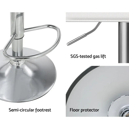 Artiss 4x Bar Stools Faux Leather Chair White - Mekamart Australia