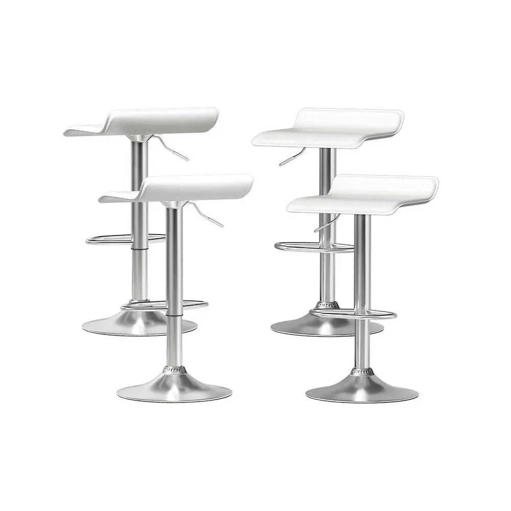 Artiss 4x Bar Stools Faux Leather Chair White - Mekamart Australia