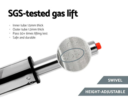 Artiss 2x Bar Stools Leather Padded Gas Lift Stool Black - Mekamart Australia