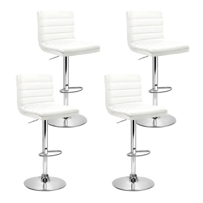 Artiss 4x Bar Stools Padded Leather Gas Lift White - Mekamart Australia