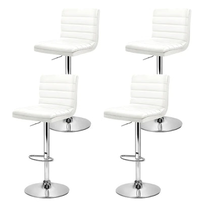 Artiss 4x Bar Stools Padded Leather Gas Lift White - Mekamart Australia