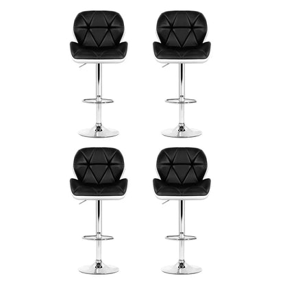 Artiss 4x Bar Stools Gas Lift Padded Leather Black & White - Mekamart Australia