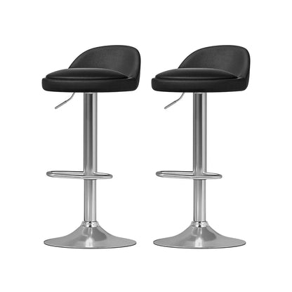 Artiss 4x Bar Stools PU Leather Gas Lift Black - Mekamart Australia