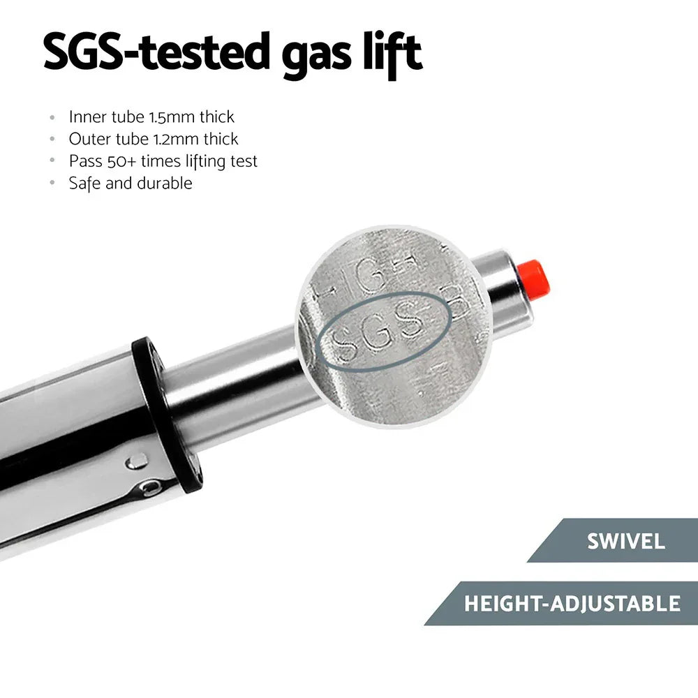 Artiss 1x Leather Bar Stools Swivel Adjustable Gas Lift PU Counter Chairs Black - Mekamart Australia