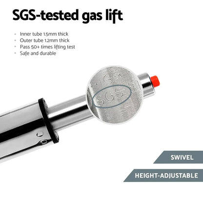 Artiss 2x Leather Bar Stools Swivel Adjustable Gas Lift PU Counter Chairs Black