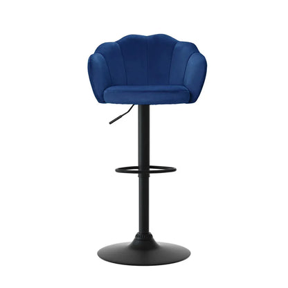 Artiss 4x Bar Stools Gas Lift Velvet Blue - Mekamart Australia