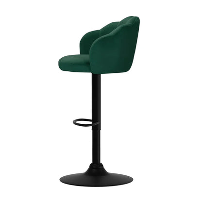 Artiss 2x Bar Stools Gas Lift Velvet Green - Mekamart Australia