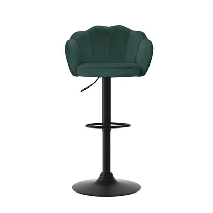 Artiss 4x Bar Stools Gas Lift Velvet Green - Mekamart Australia