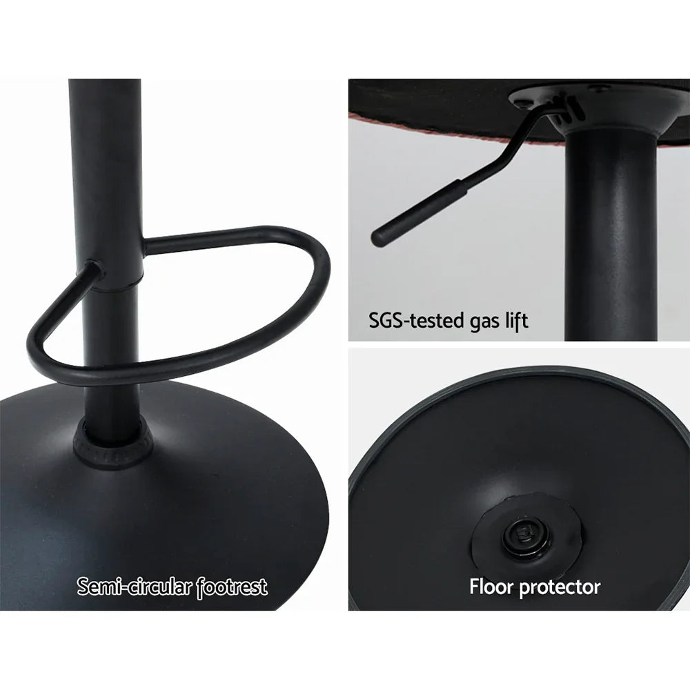 Artiss 2x Bar Stools Gas Lift Velvet Pink - Mekamart Australia