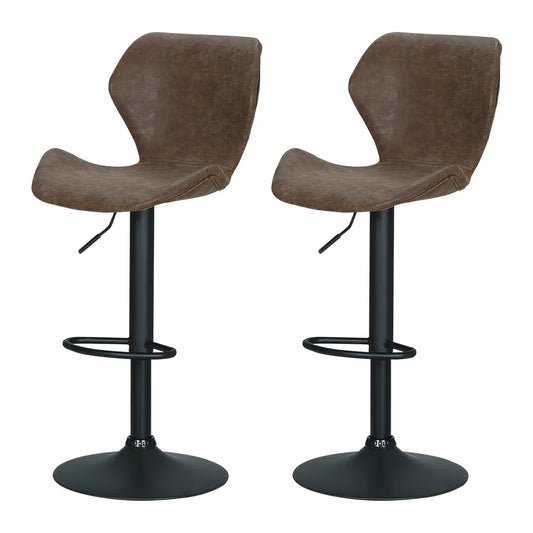 Artiss Bar Stools Kitchen Counter Stools Swivel Gas Lift Vintage Chairs Brown x2 - Mekamart Australia
