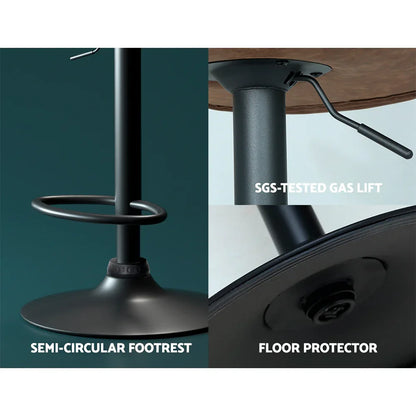 Artiss Bar Stools Kitchen Counter Stools Swivel Gas Lift Vintage Chairs Brown x2 - Mekamart Australia